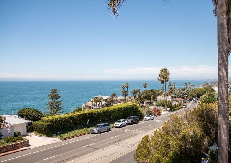 view of laguna beach from the lower balcony at California Detox luxury rehab in California